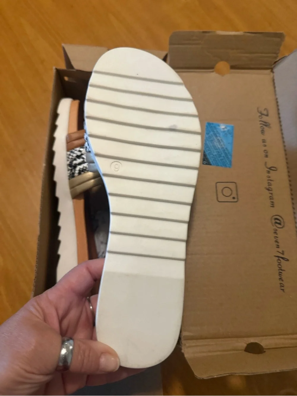 Seven7 Pearly Snake Slide Sandals - Brown